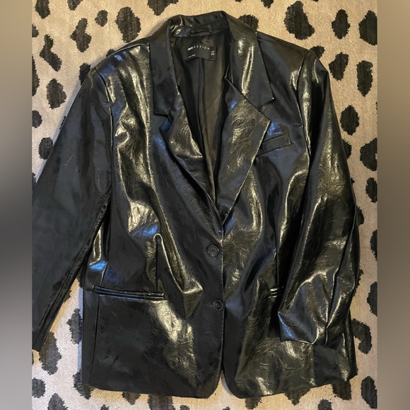 ASOS Oversized Black “Leather” Blazer - Picture 1 of 6